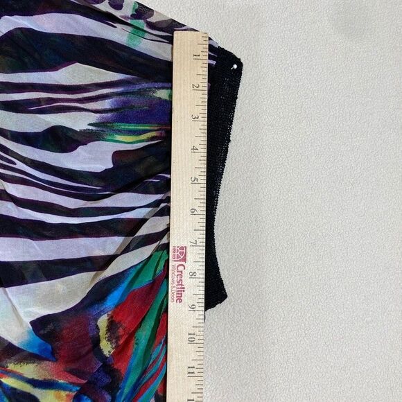 Alberto Makali Sweater LG Black Colorful Zebra Print Sleeve Maximalist Festival - Picture 5 of 7